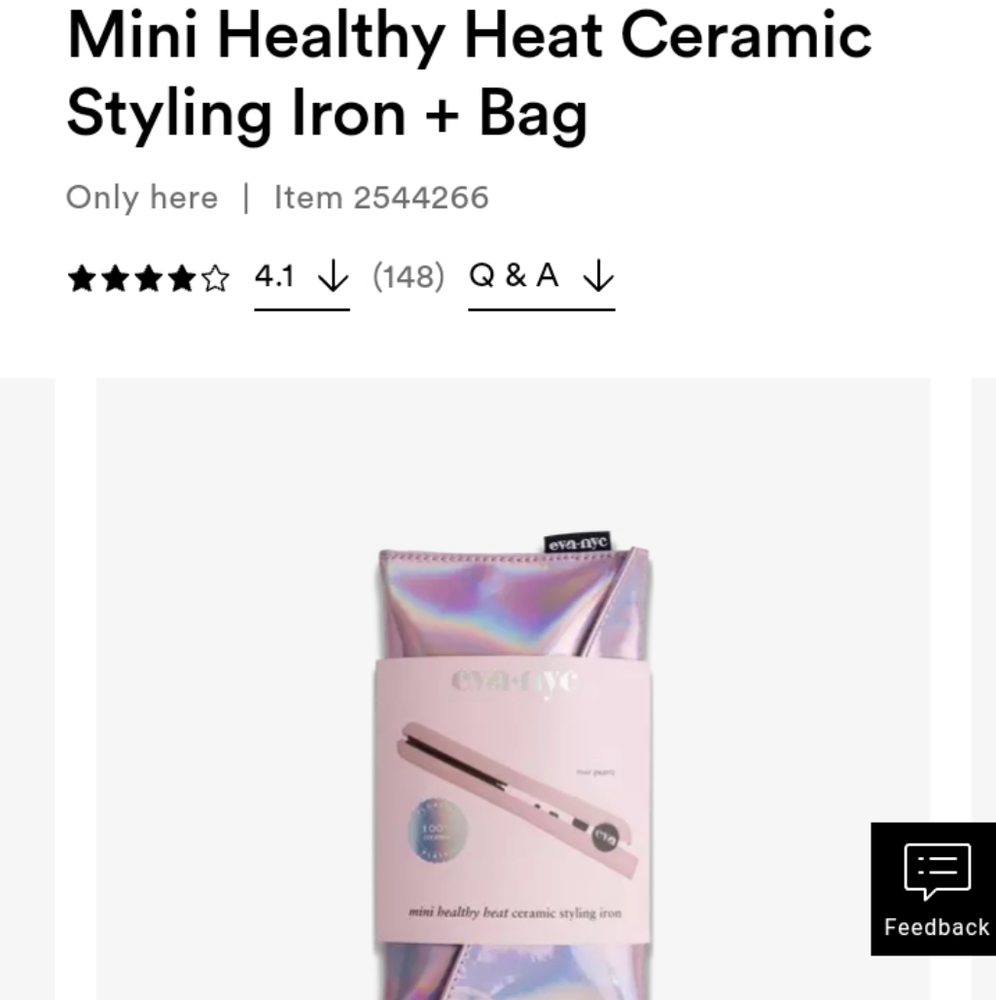Mini eva ny plug in touch up hair straightener
